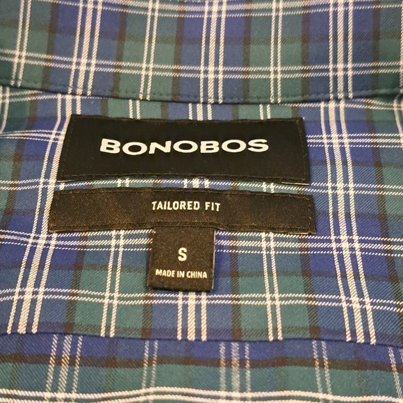 Bonobos Men's Small Tailored Fit Long Sleeve Button Down Plaid Shirt - Picture 2 of 13